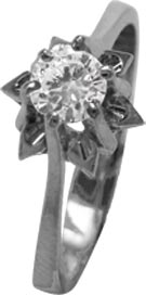 Traumhafter Ring aus hochwertigem Weißgold 750/- edel hochglanz poliert, besetzt mit einem atemberaubenden Brillanten ca. 0,18 ct TW/VSI, in der Ringgröße 16,6 mm.  Ringkopfhöhe 6,84 mm, Breite 7,65 mm. Dieses Juwel ist von einzigartiger Schönheit und ein