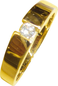 Traumhaft schöner Ring in Gelbgold 585/- poliert mit einem funkelnden Brillanten – Durchmesser 3mm 0,10ct W/VSI, Ringbreite 4mm, Stärke 1,1mm, Ringgröße 18mm. Ein Einzelstück, dass nur auf Sie wartet! In Premiumqualität aus dem Hause Abramowicz in Stuttga