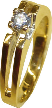 Wunderschöner Ring im hochwertigen Gelbgold 585/- poliert trifft auf einen traumhaftschönen strahlenden 0,10ct Brillant TW/SI, das Ergebnis ist ein bemerkenswerter Ring in Größe 18mm, Genießen auch Sie diese Prachtstück mit folgender Maße: Ringkopf Ø3,5mm