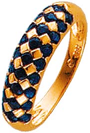 Goldring in 14 Karat, mit blauem Safir, in den Größen 16 – 20 mm erhältlich