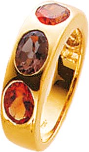 Ring in Gelbgold 333/-. Rauchquarz 2 Citrine Größe 16 mm